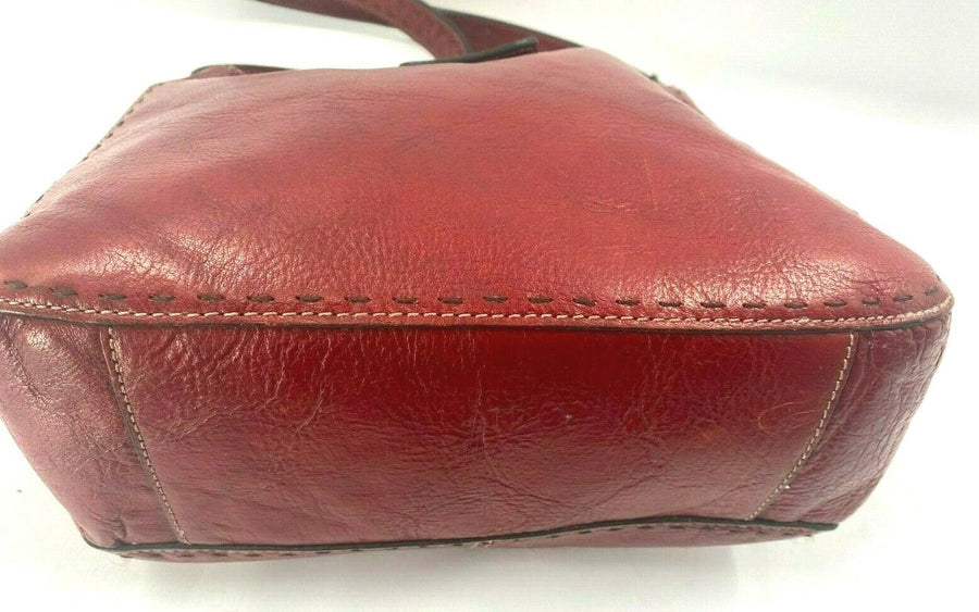 FOSSIL Hand Bag/cross Body. Red Leather, Removable Strap, Outside Pockets,  Roomy. - Etsy