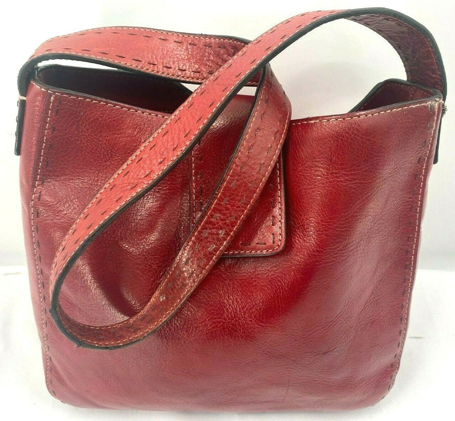 Fossil Genuine Red Leather Crossbody Bag Purse - $39 - From Closet